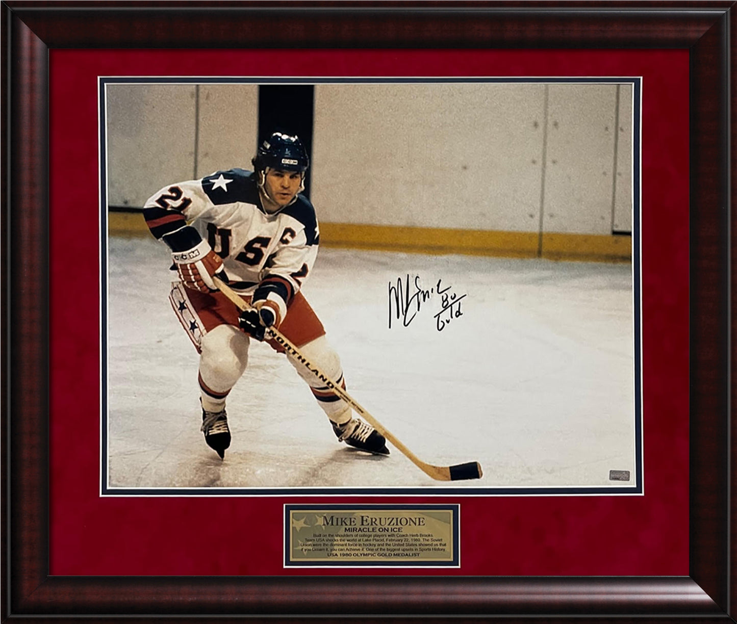Mike Eruzione Autograph Photo 23x27 New England Picture Authentication