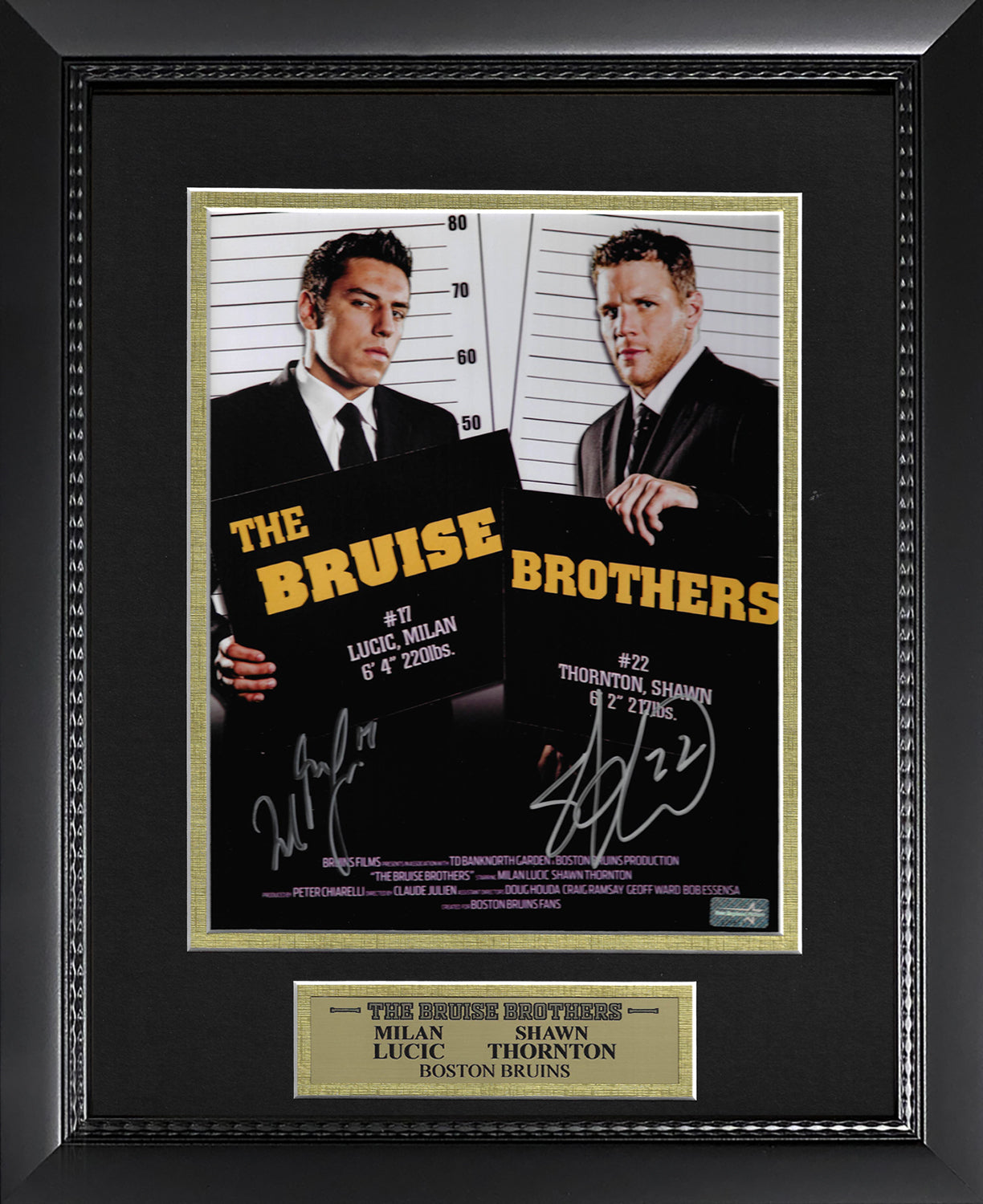 Milan Lucic Shawn Thornton Double Autograph Photo The Bruise Brothers 11x14