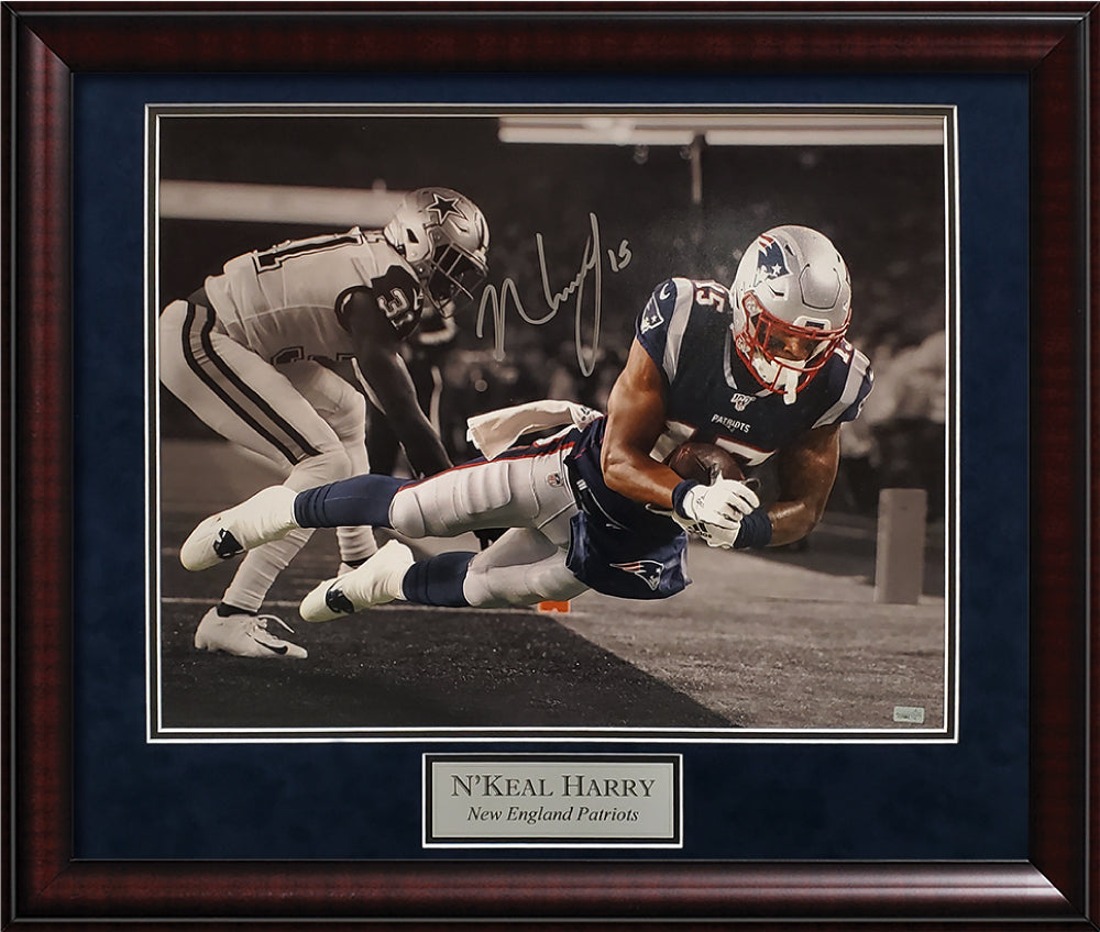 N'Keal Harry Autograph Photo Spotlight First NFL TD 23x27 New England Picture Authentication