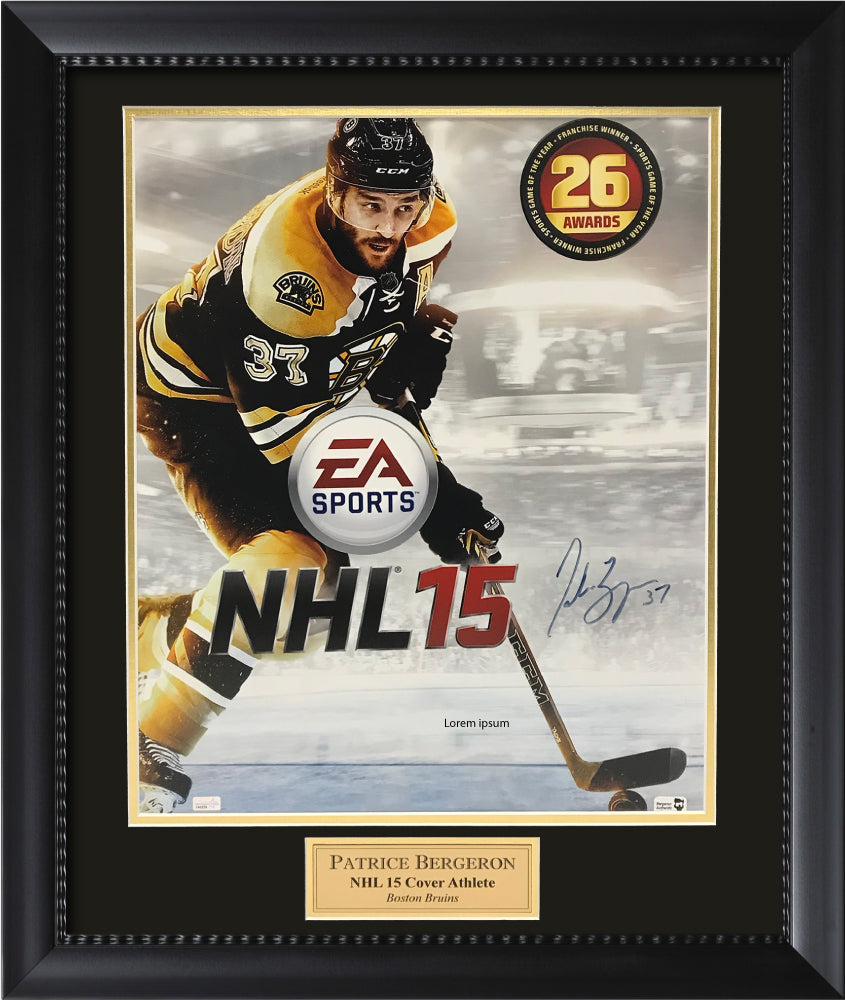 Patrice Bergeron Autograph Photo NHL 15 Cover 23x27 New England Picture Authentication