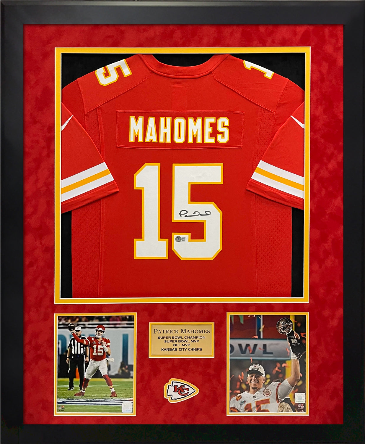Patrick Mahomes Autograph Jersey Kansas Chiefs Framed 37x45