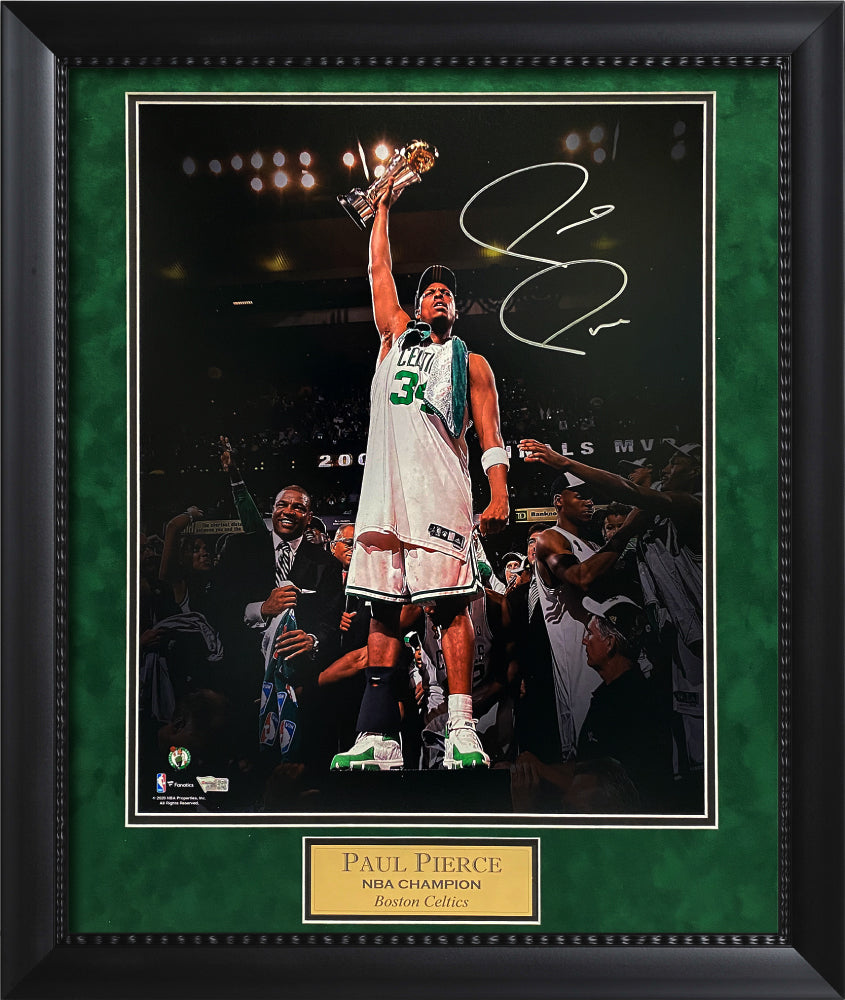 Paul Pierce Autograph Photo Hold Trophy 23x27 Fanatics Authentication