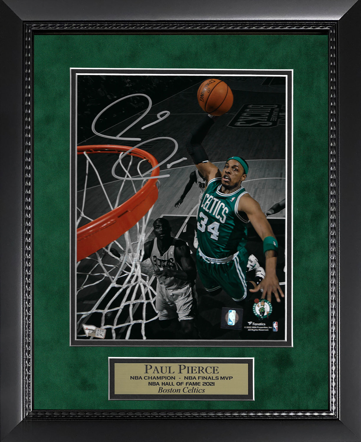 Paul Pierce Autograph Photo Dunk Spotlight Vertical 11x14