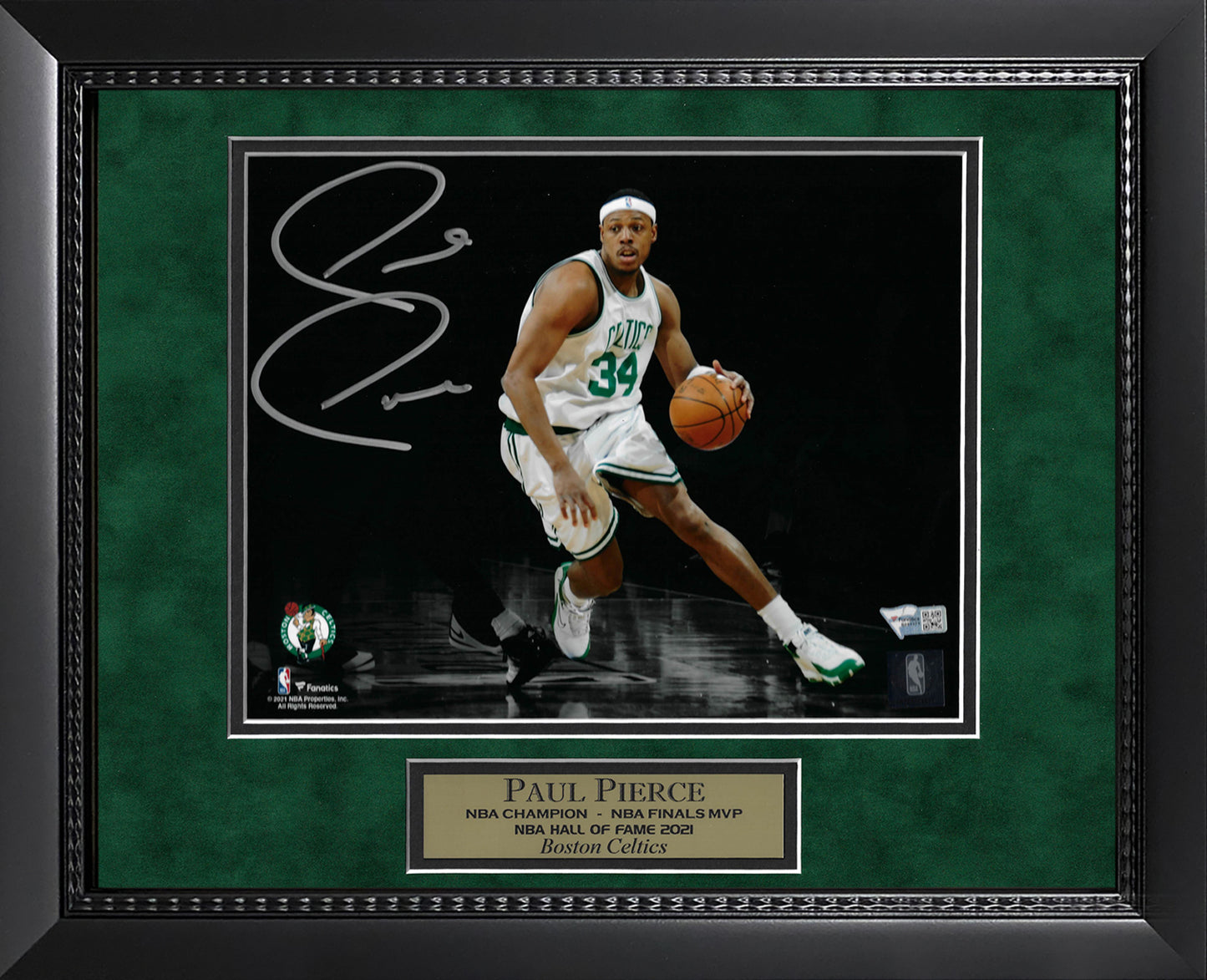 Paul Pierce Autograph Photo Dribble Spotlight 11x14