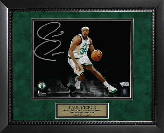 Paul Pierce Autograph Photo Dribble Spotlight 11x14