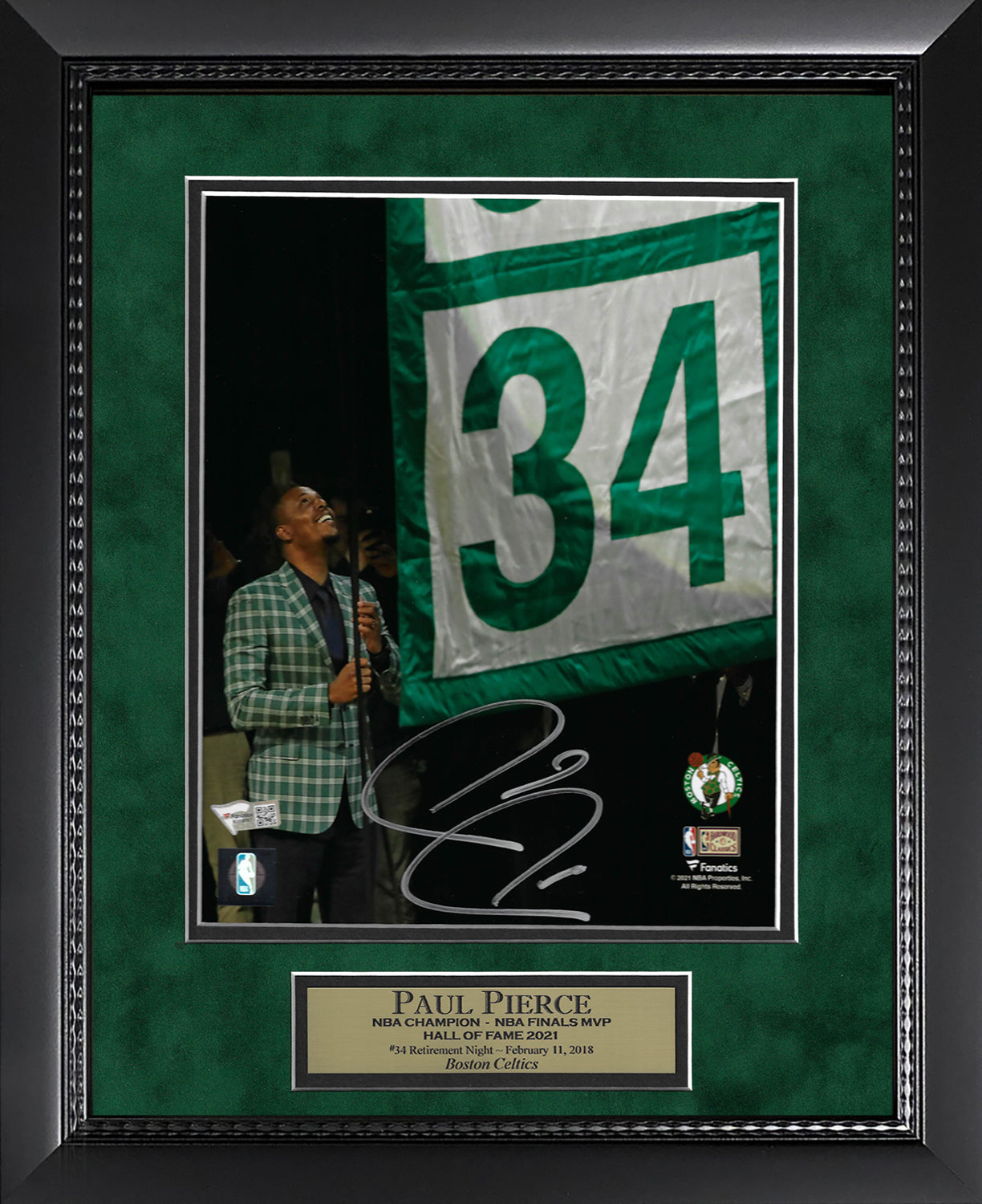 Paul Pierce Autograph Photo Retirement Night 11x14