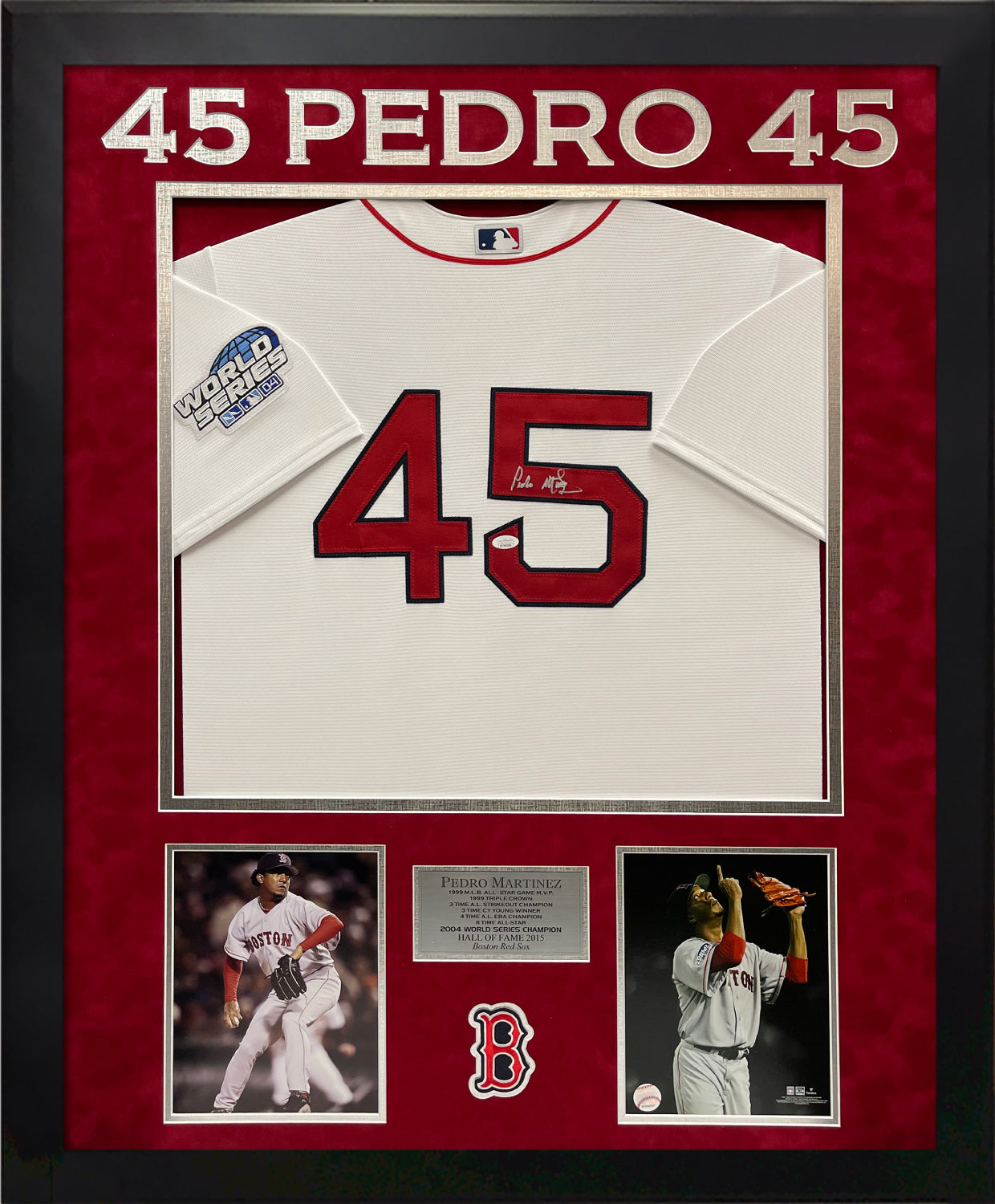 Pedro Martinez Autograph Jersey Framed 32x40