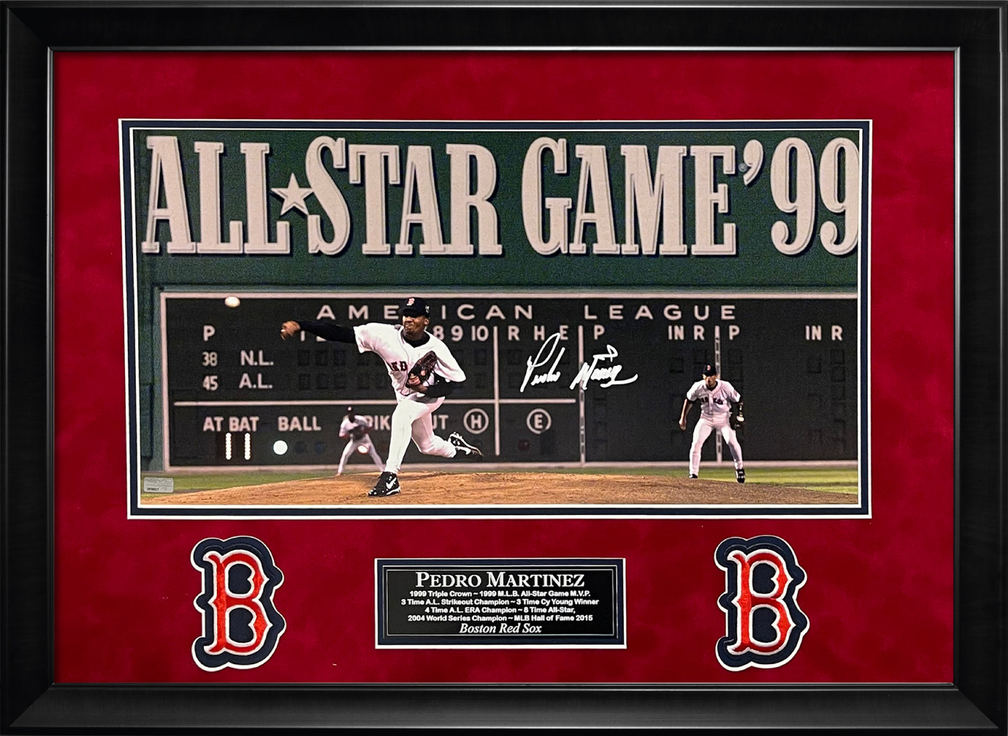 Pedro Martinez Autograph Photo All-Star Pitch 27x20 New England Picture Authentication