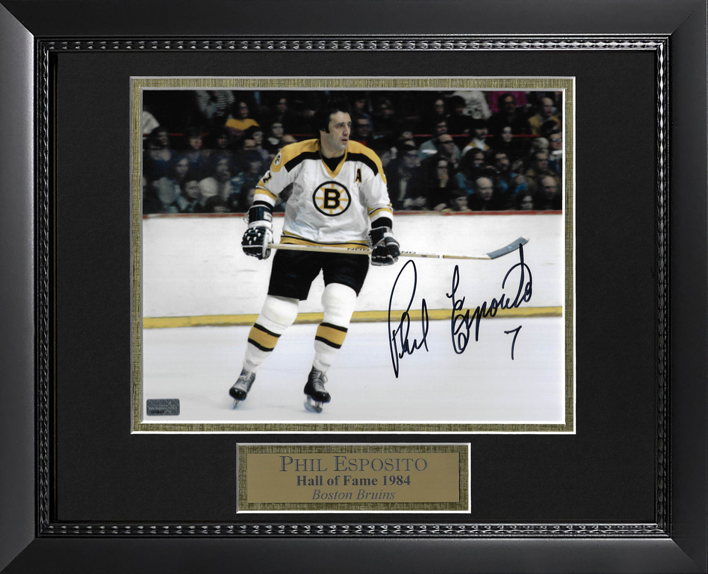 Phil Esposito Autograph Photo White Uniform Skate Alone 11x14