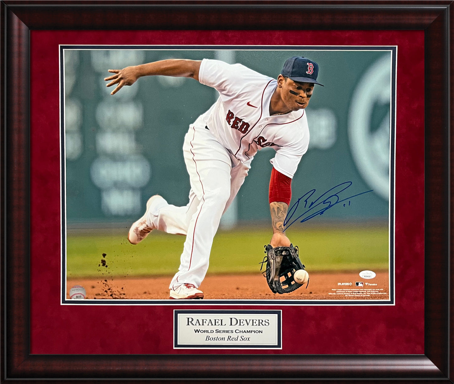 Rafael Devers Autograph Photo 23x27 JSA Authentication