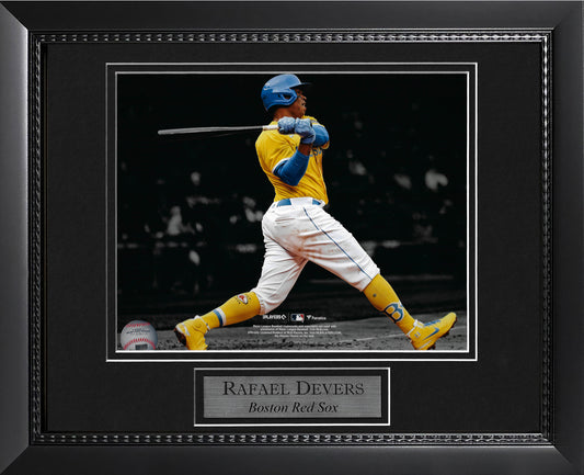 Rafael Devers Photo Yellow City Connect Uniform Swing Spotlight 11x14
