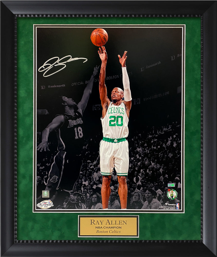 Ray Allen Autograph Photo Shoot Blacked Out 23x27 New England Picture Authentication