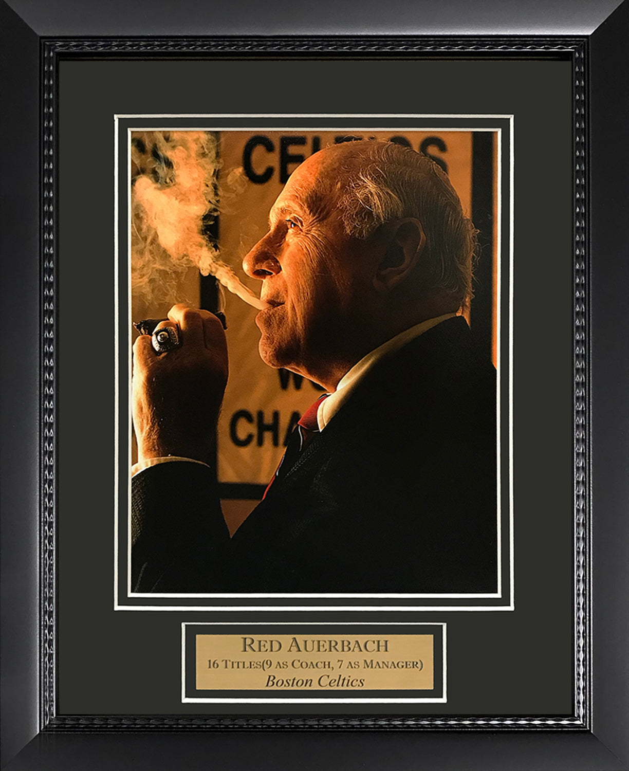 Red Auerbach Photo Smoke Cigar 11x14