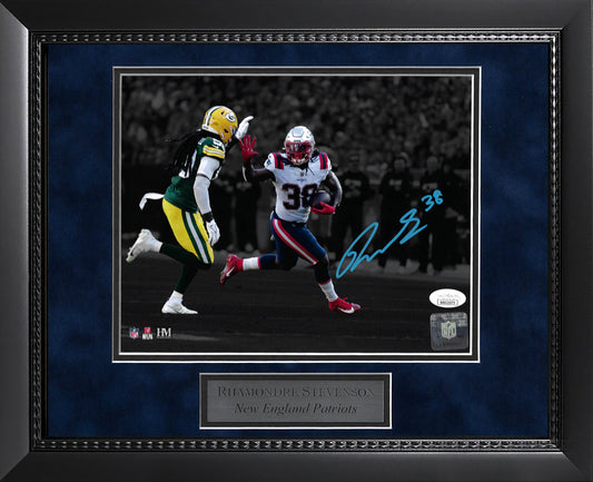 Rhamondre Stevenson Autograph Photo Spotlight VS Green Bay 11x14
