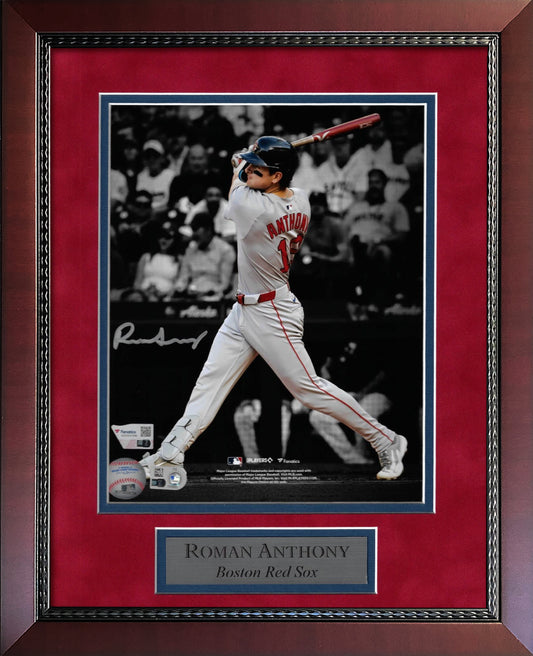Roman Anthony Autographed Photo Swing Spotlight 11x14