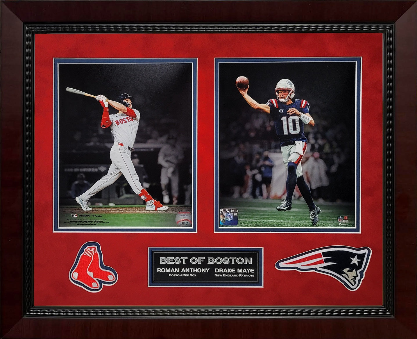 Roman Anthony, Drake Maye Best of Boston 2-Way Photo Collage 16x20