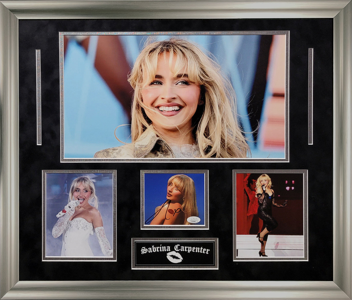 Sabrina Carpenter Autograph CD Insert Collage 23x27 JSA Authentication
