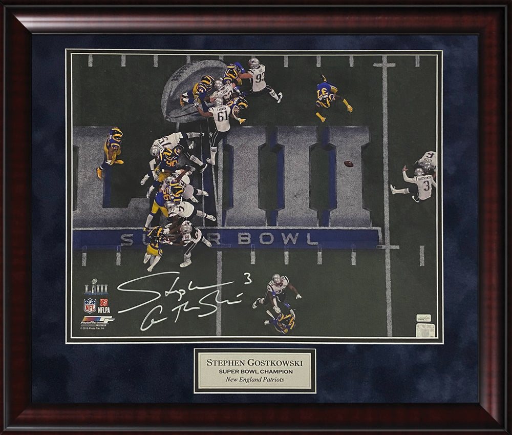 Stephen Gostkowski Autograph Photo SB53 Aerial View 23x27 New England Picture Authentication