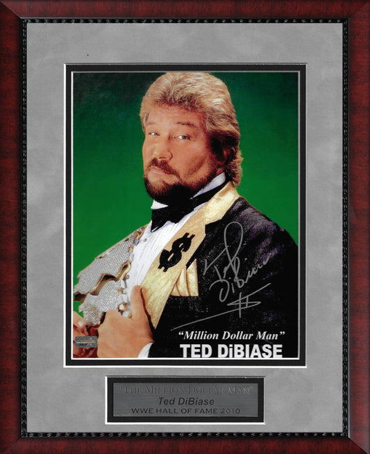 Ted DiBiase Autograph Photo Pose Hold Belt 11x14