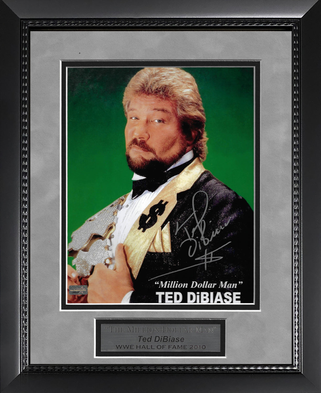 Ted DiBiase Autograph Photo Pose Hold Belt 11x14