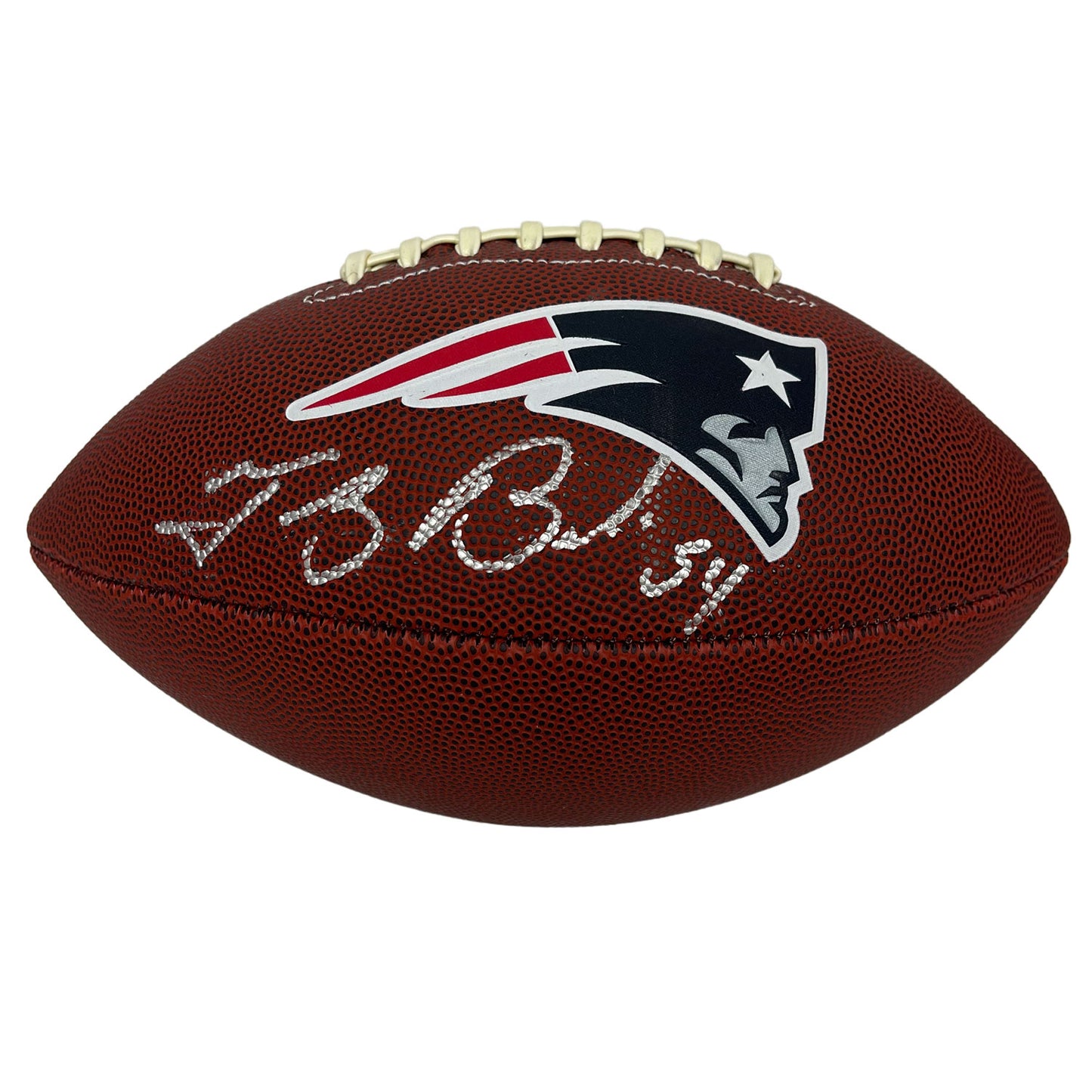 Tedy Bruschi Autograph Football Patriots Logo Brown Novelty