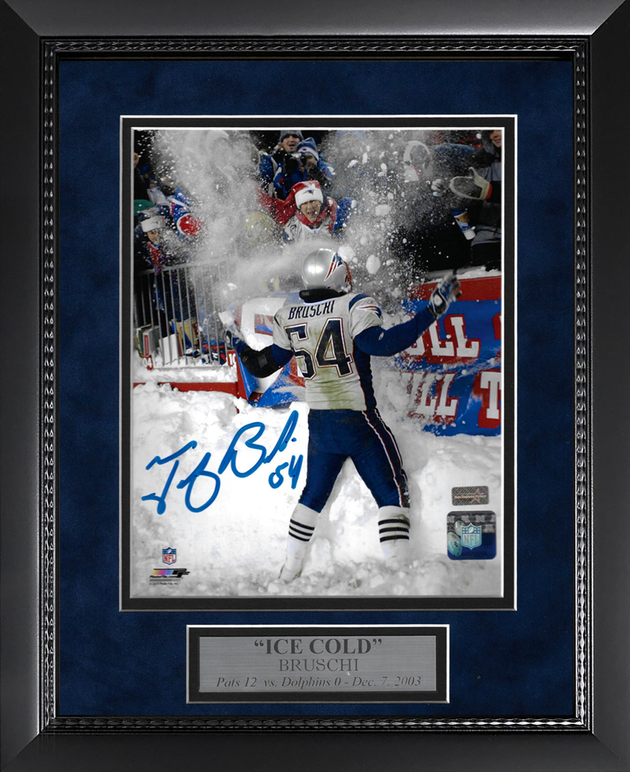 Tedy Bruschi Autograph Photo Ice Cold Bruschi 11x14