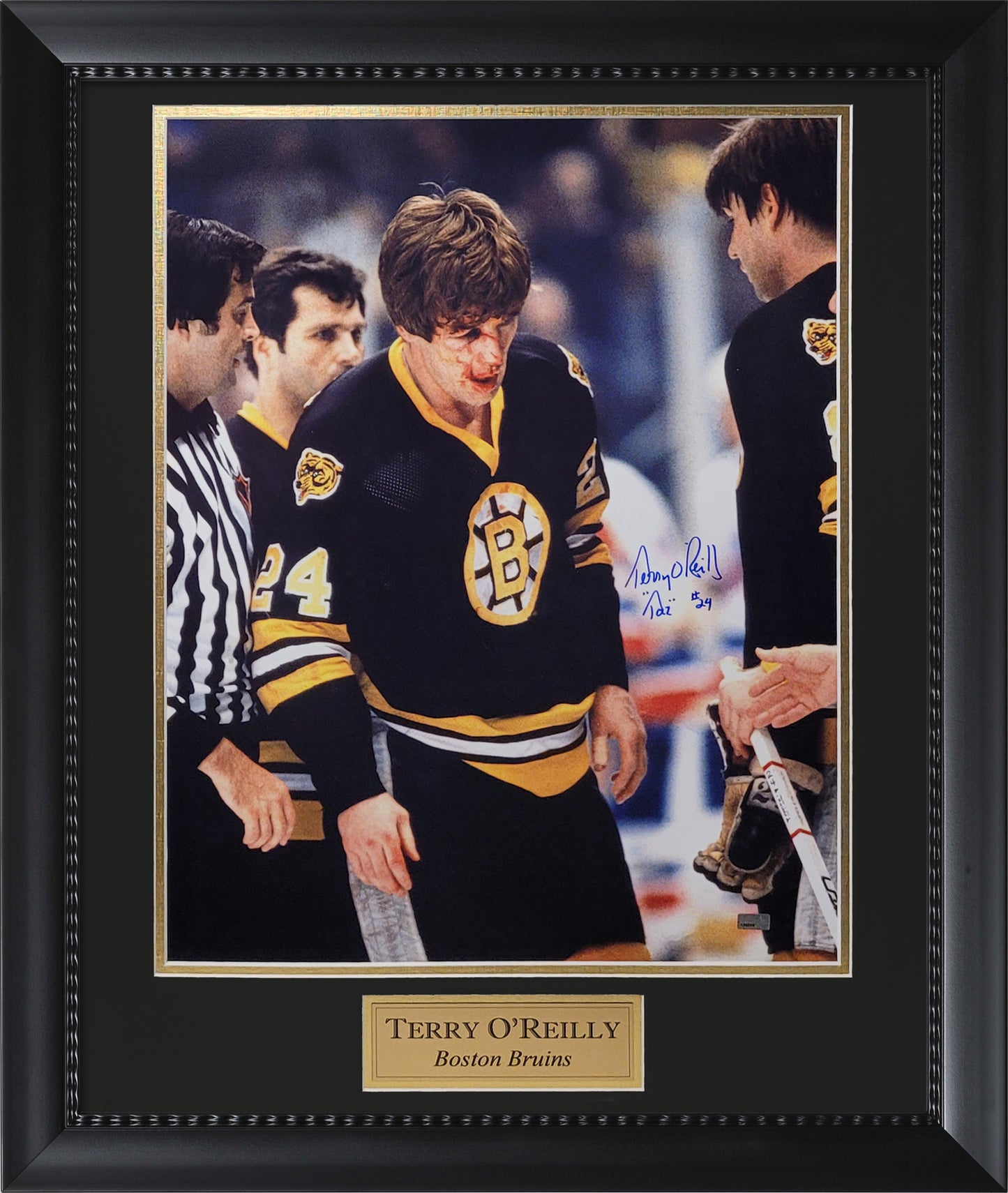 Terry O'Reilly Autograph Photo After Fight 23x27 New England Picture Authentication
