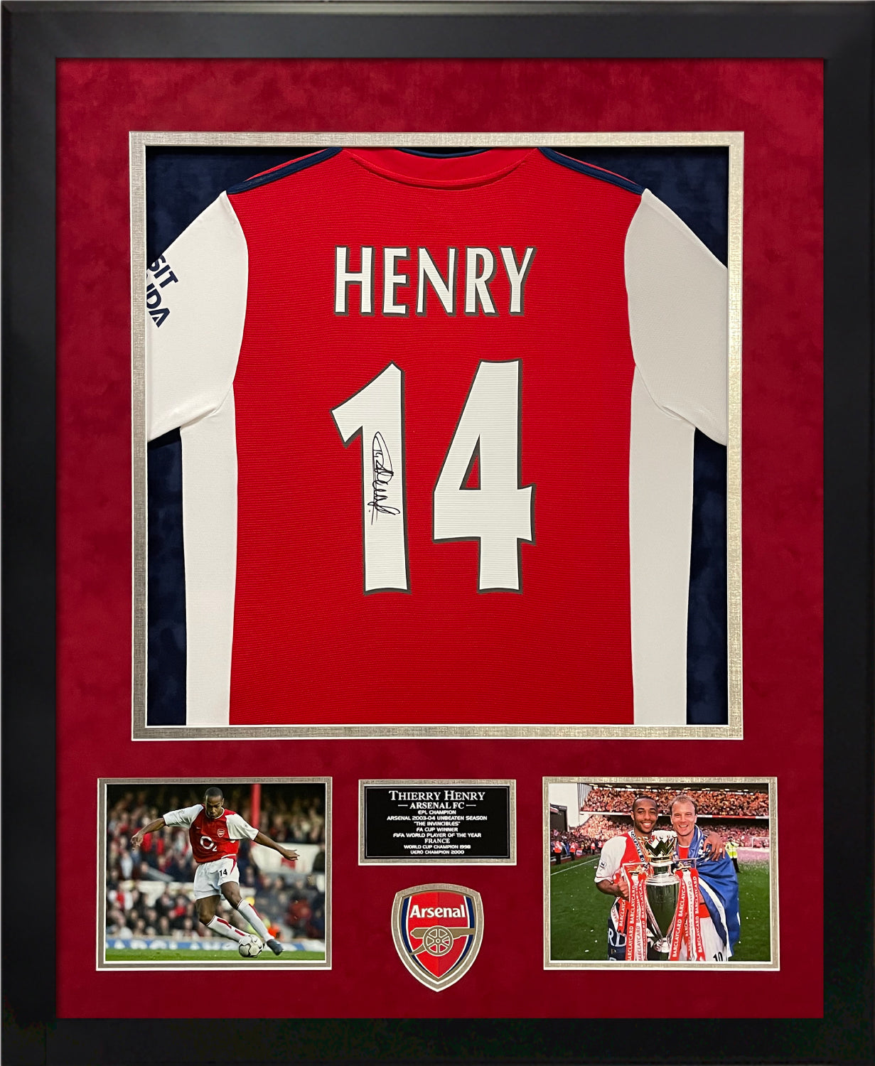 Thierry Henry Autograph Jersey Arsenal Framed 37x45