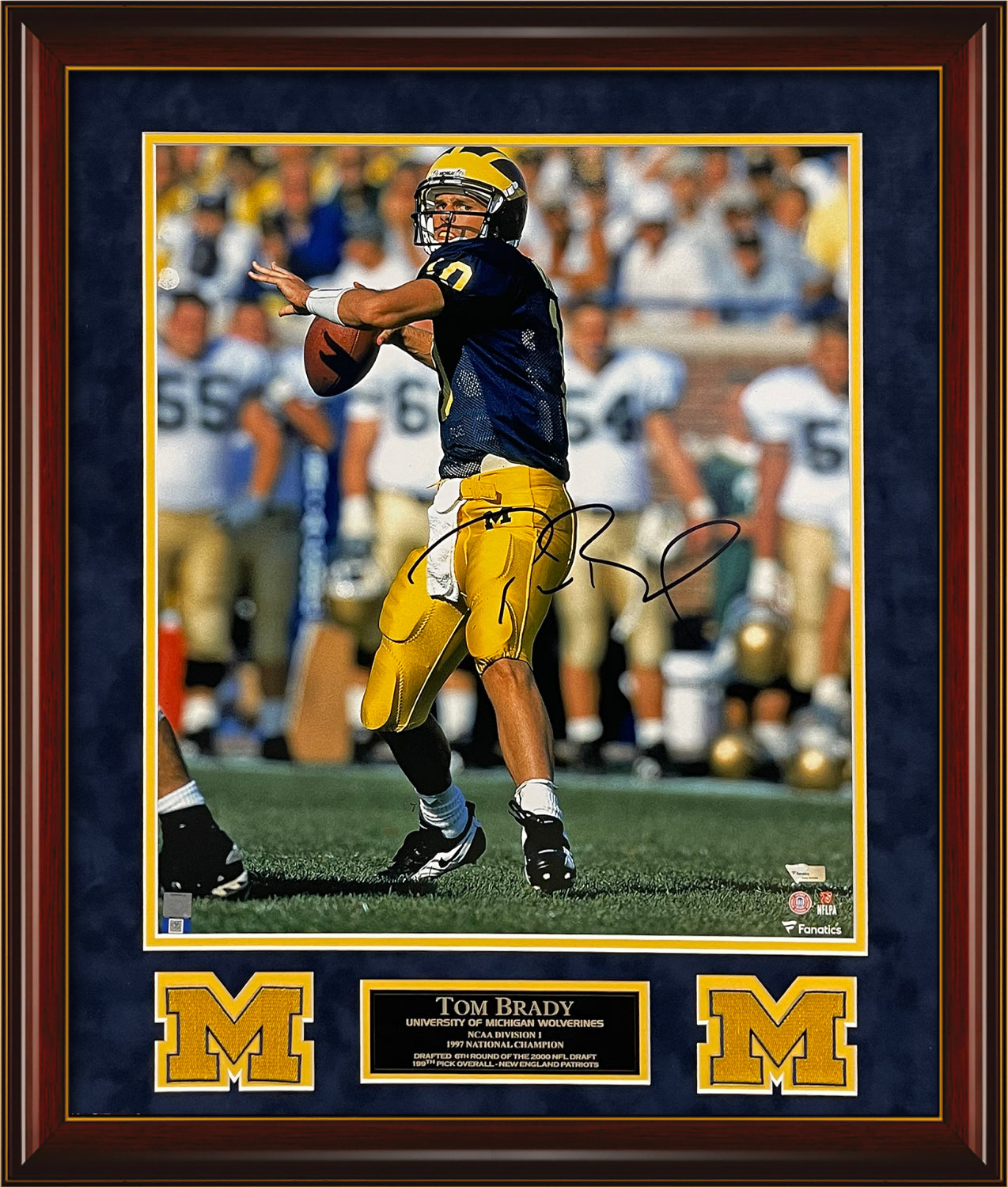Tom Brady Autograph Photo Michigan Throw 23x27 Fanatics Authentication