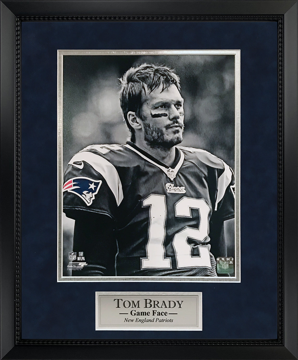 Tom Brady photo Game Face dark Uniform 16x20