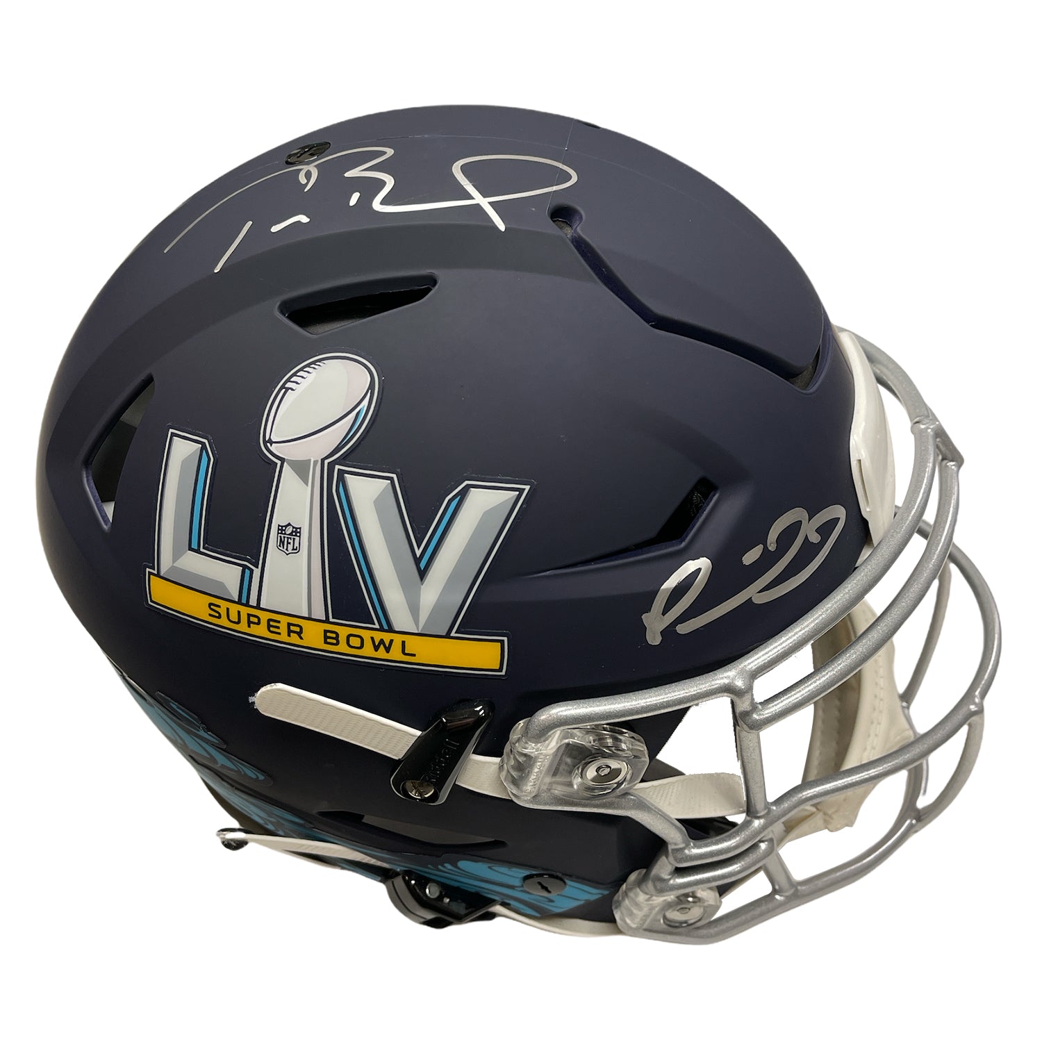 football double helmet Tom Brady Patrick Mahomes Double Autograph Super Bowl LV Flex Authentic Helmet