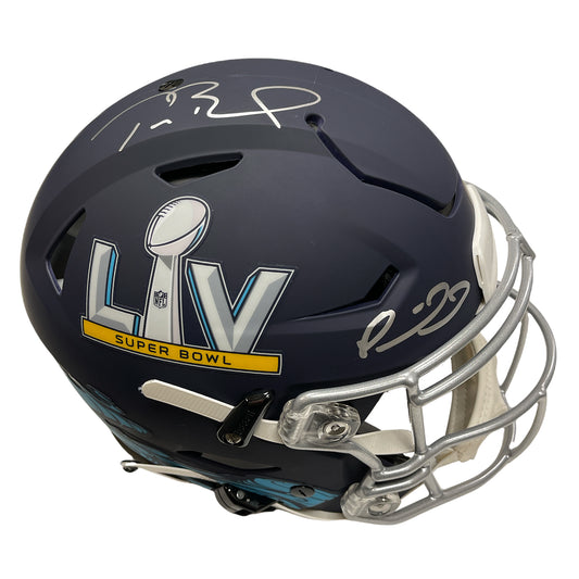 Tom Brady Patrick Mahomes Double Autograph Super Bowl LV Flex Authentic Helmet
