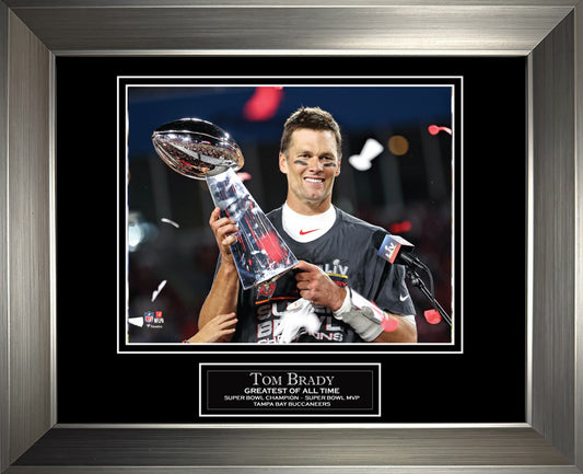 Tom Brady Photo Super Bowl LV Champion Hold Trophy 11x14