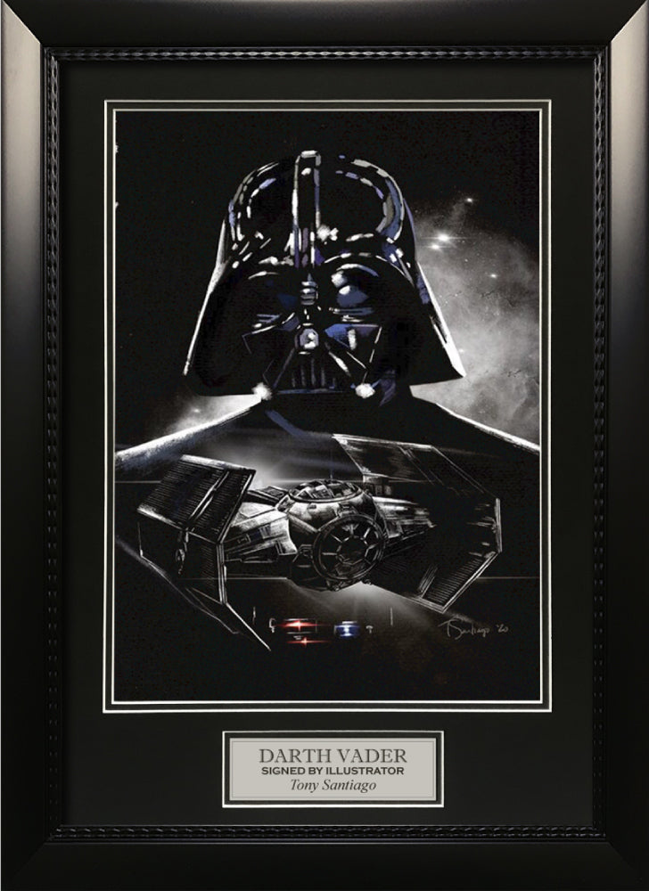 Tony Santiago Autograph Artist Print Darth Vader 18x26 New England Picture Authentication