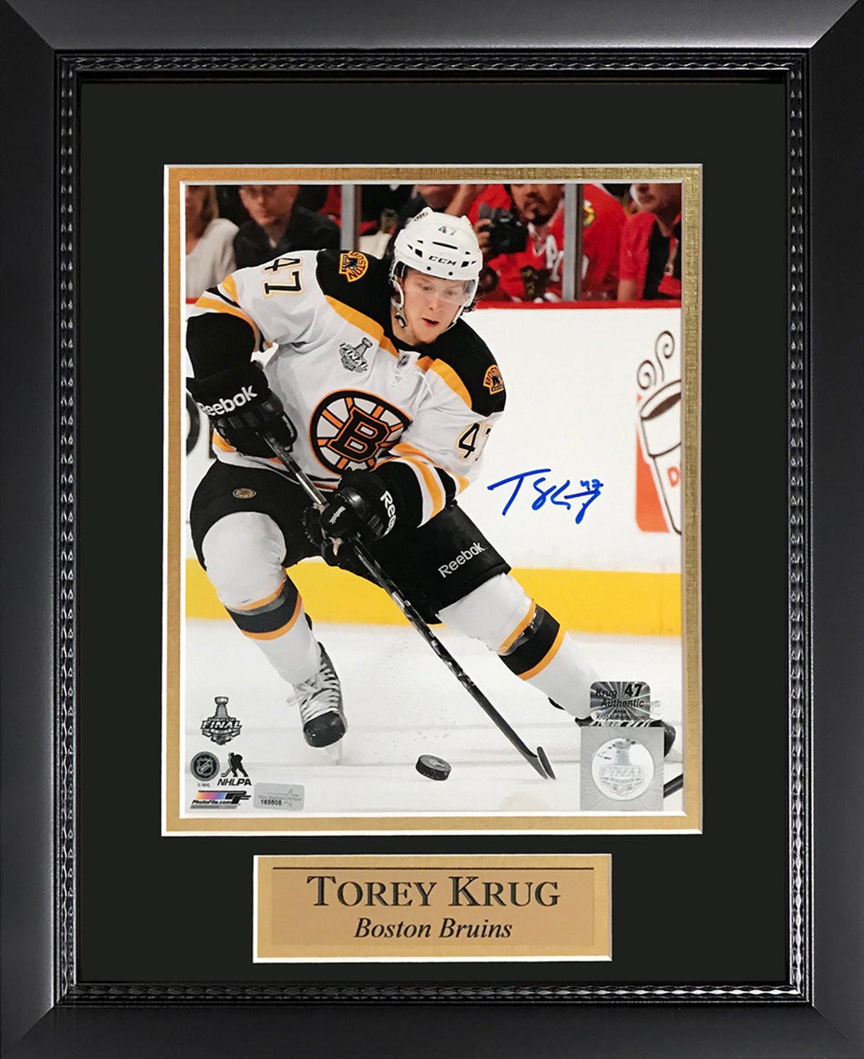 Torey Krug Autograph photo skate 11x14