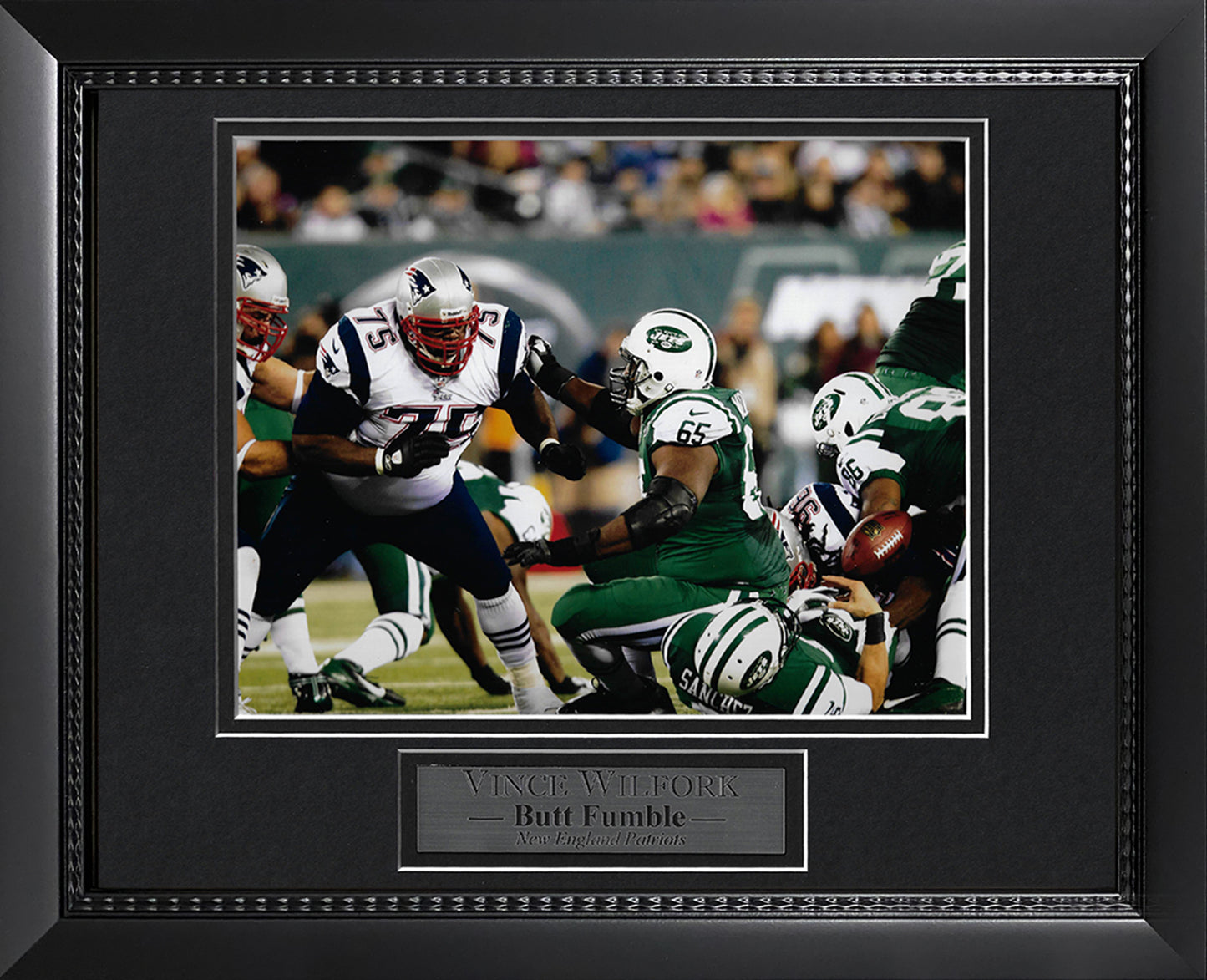 Vince Wilfork Photo Push Jets Butt Fumble 11x14