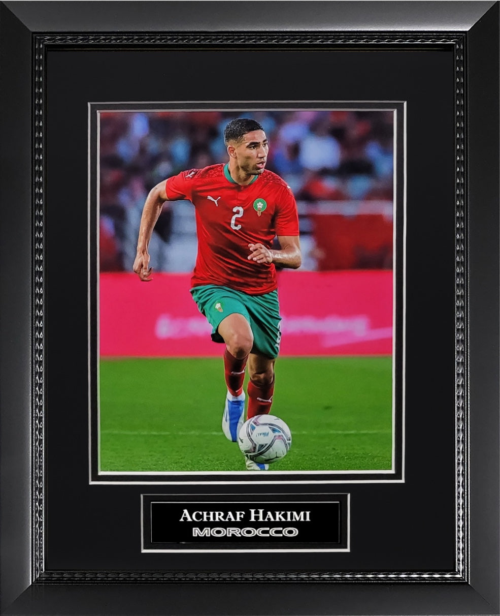 Achraf Hakimi Photograph - Morocco National Team - Framed 13x16