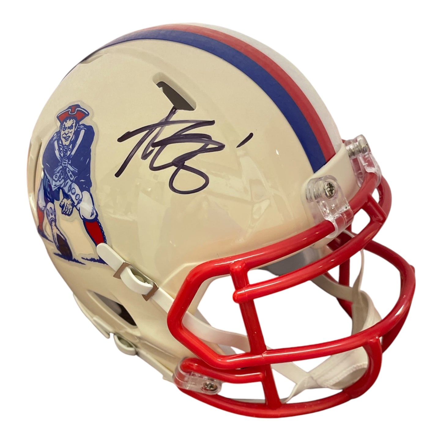 A.J. Brown Autograph Mini Helmet - Retro - Speed - New England Patriots - Beckett Authentication