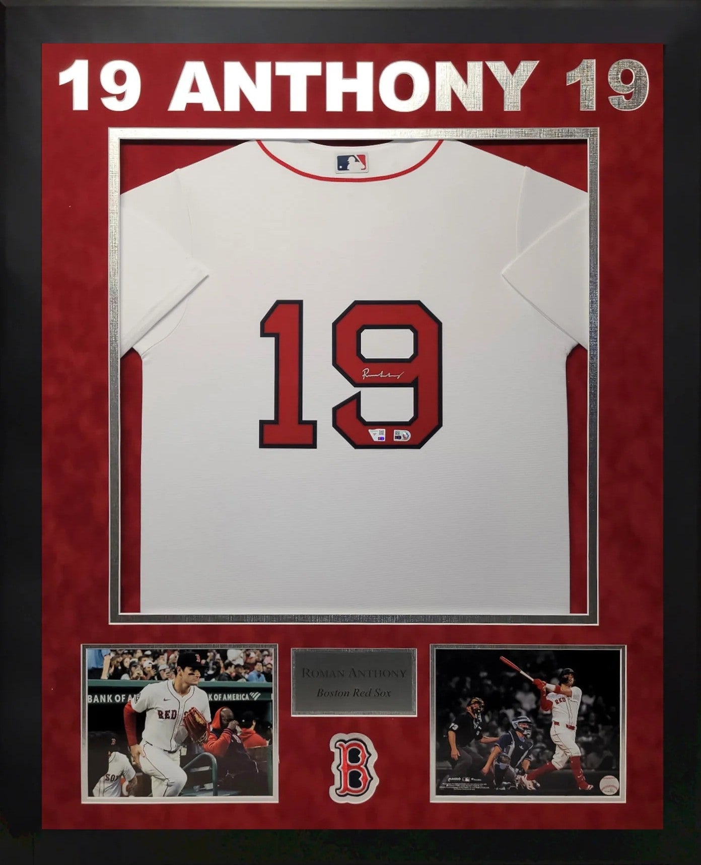 Roman Anthony Autographed Jersey Framed 37x45
