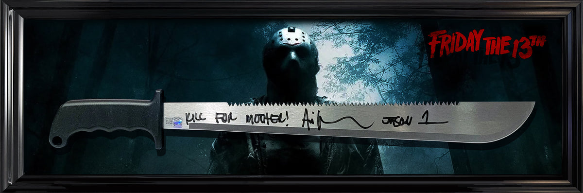Ari Lehman Autograph Machete - Friday The 13th - Inscribed - Framed 10x29 Shadowbox