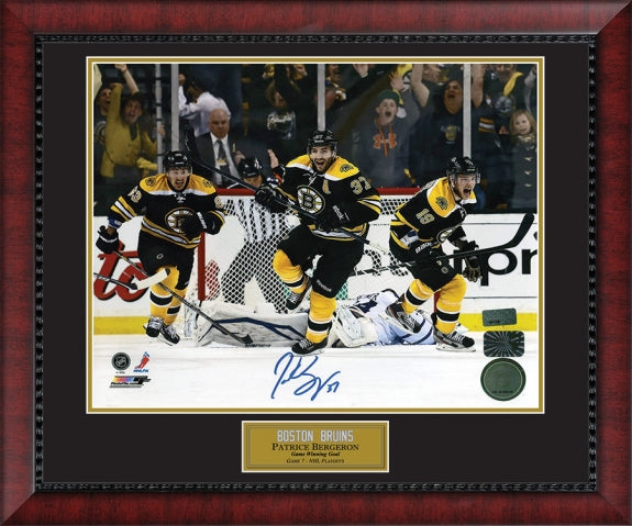 Patrice Bergeron Autograph Photo Game Winning Goal 23x27 New England Picture Authentication
