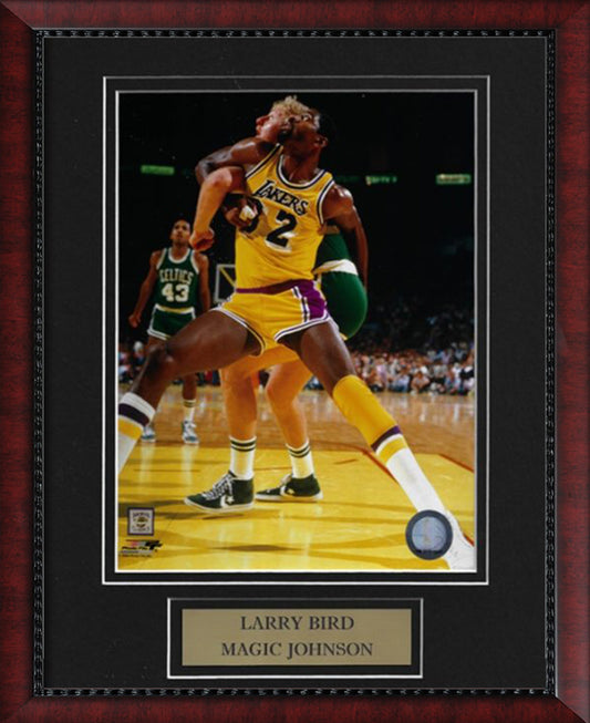 Larry Bird & Magic Johnson Photo Arms Locked 11x14