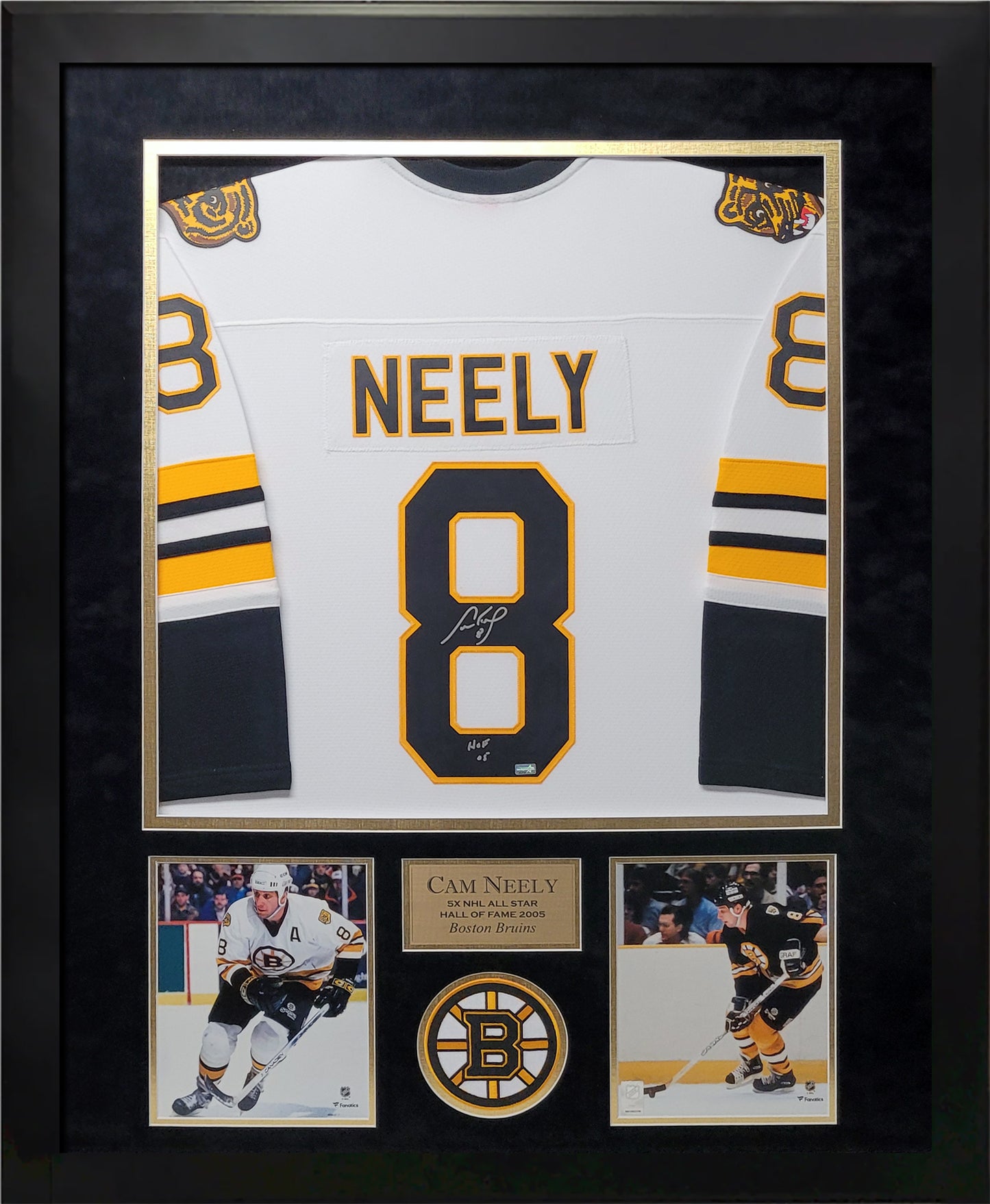 Cam Neely Autograph Jersey - "HOF 05" Inscription - Boston Bruins - Framed 37x45 - New England Picture Authentication