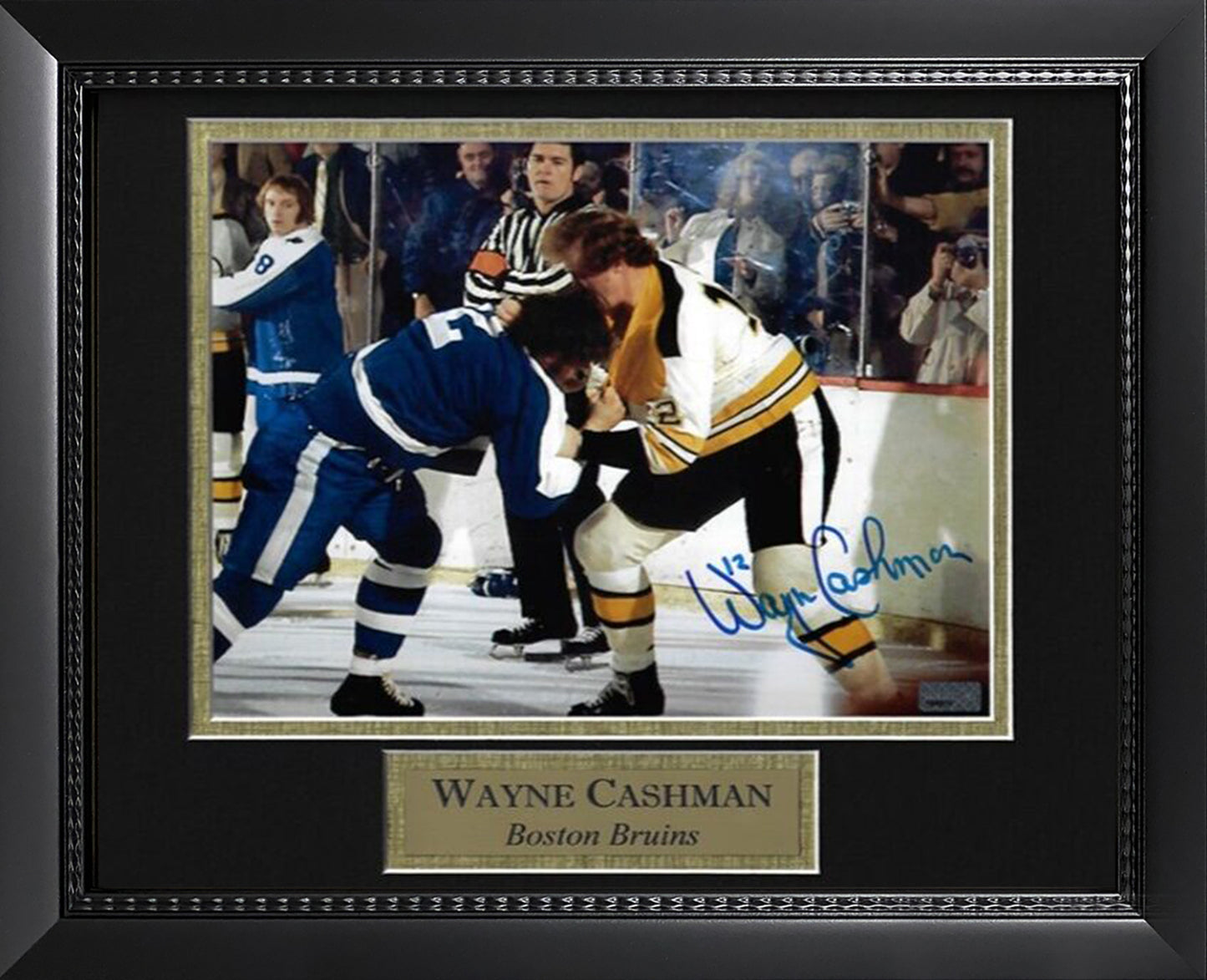 Wayne Cashman Autograph Photo Fight 11x14