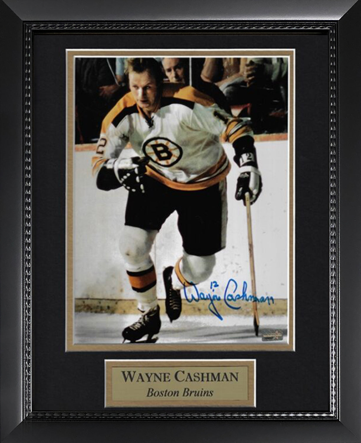 Wayne Cashman Autograph Photo Skate 11x14