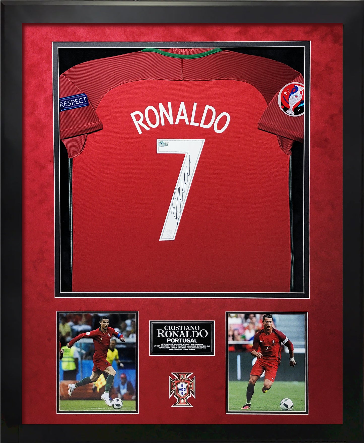 Cristiano Ronaldo Autograph Jersey - UEFA Euro 2016 - Portugal - Framed 37x45 - Beckett Authentication