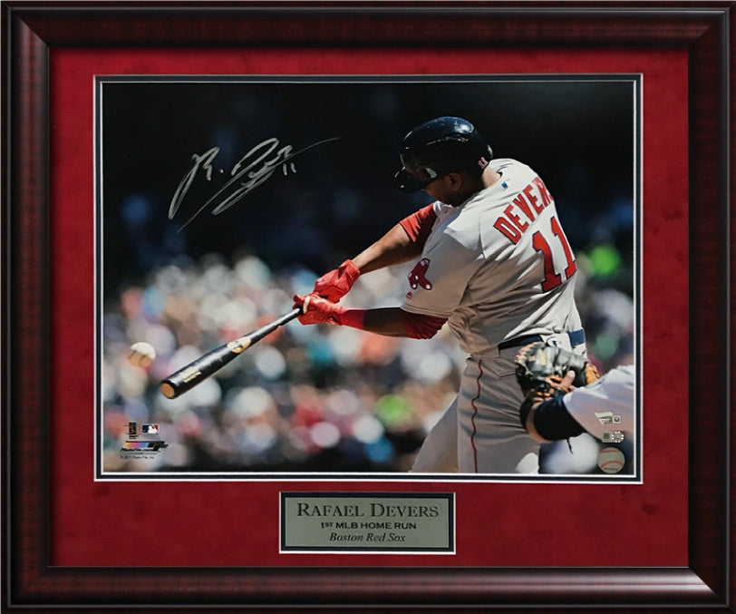Rafael Devers Autograph Photo 1st MLB Homerun 23x27 Fanatics Authentication