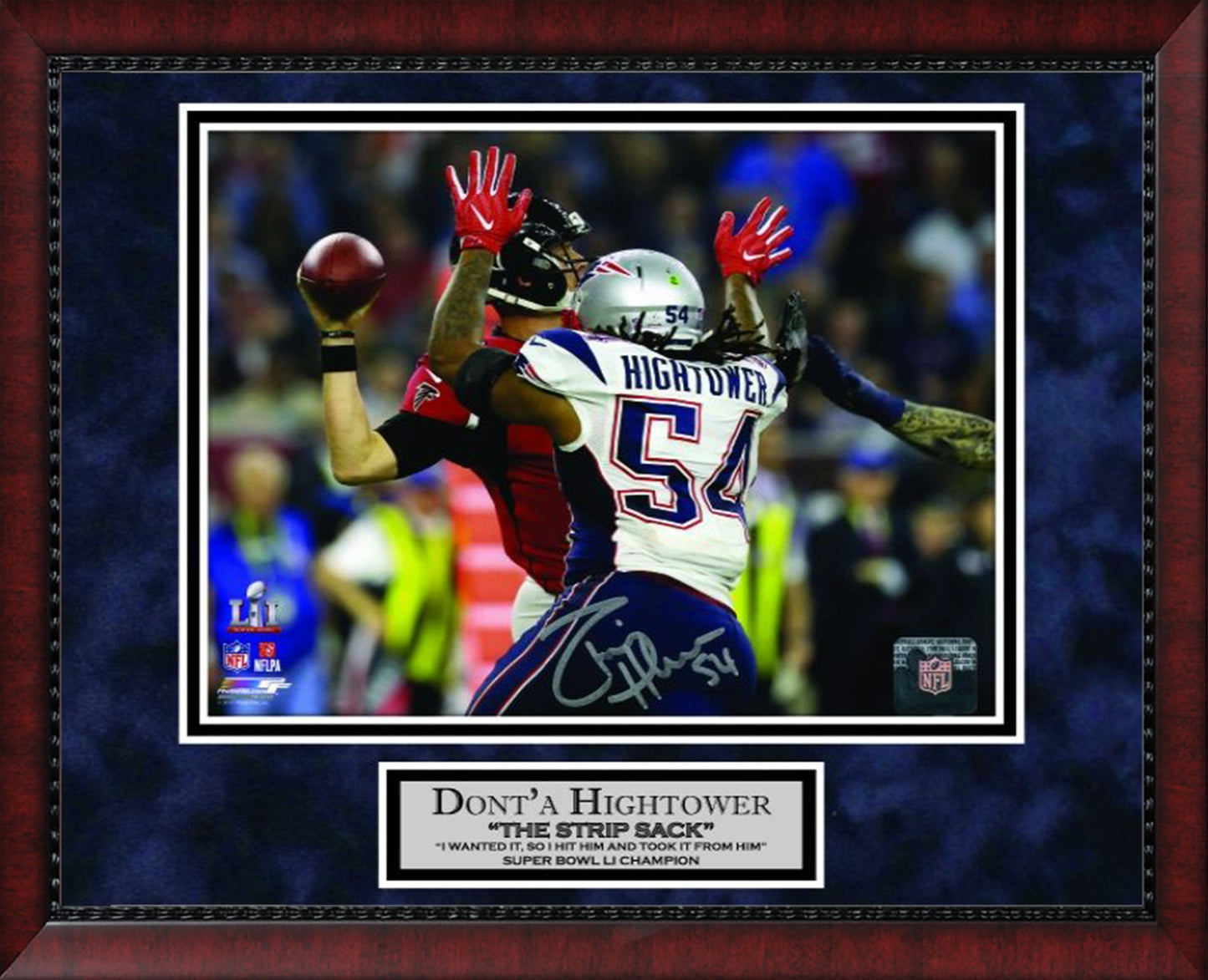 Dont'a Hightower Autograph Photo Super Bowl LI Strip Sack 11x14