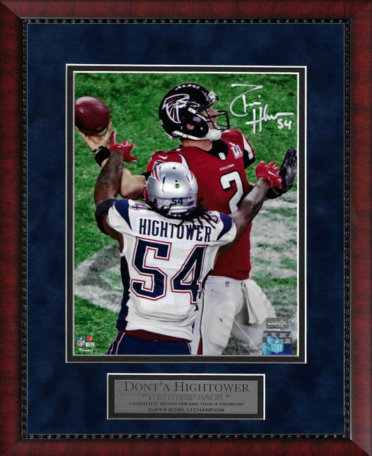 Dont'a Hightower Autograph Photo Superbowl LI Strip Sack, Vertical Shot 11x14