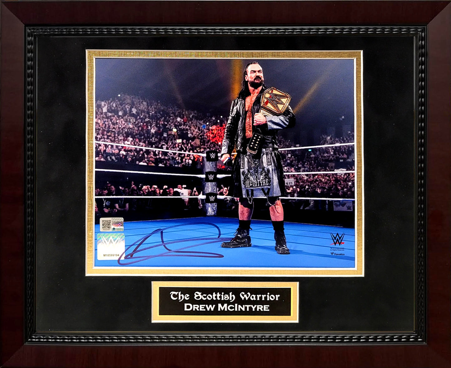 Drew McIntyre Autograph 8x10 Photo - Framed 13x16 - New England Picture Authentication